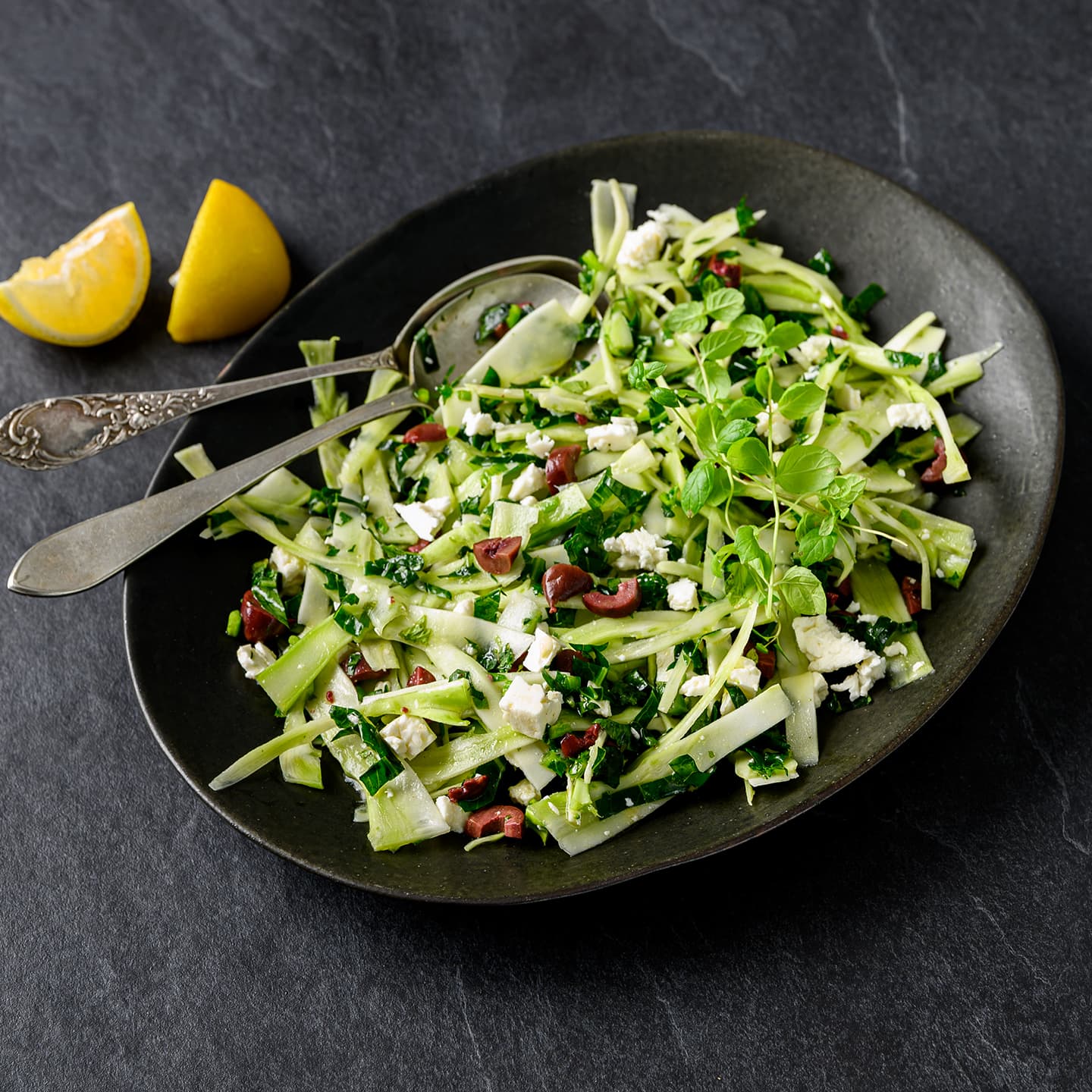 Broccoli leaf and stalk salad recipe challenge banner